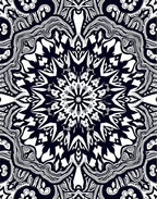 Intricate Black and White Mandala Rug