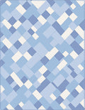 Modern Abstract Geometric Blue Shades Rug