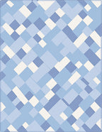 Modern Abstract Geometric Blue Shades Rug