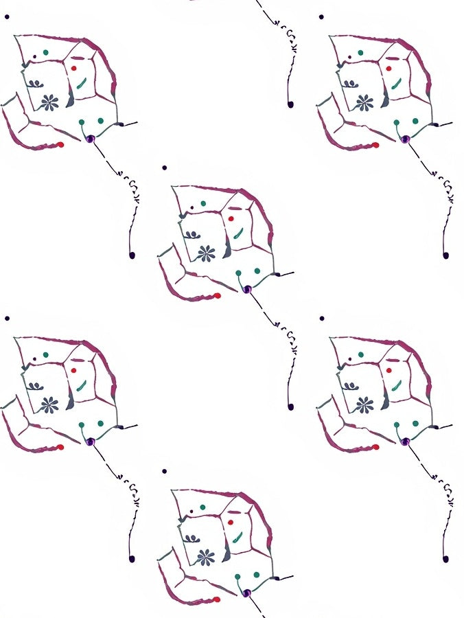 Abstract Floral Geometric Pattern Rug