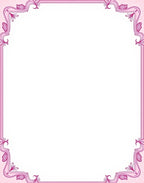 Ornate Pink Swirl Border Design Rug