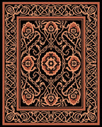 Elegant Floral Swirls Inlay Pattern Rug
