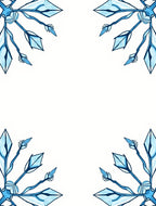 Icy Blue Diamond Snowflake Corner Rug