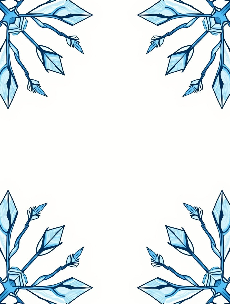 Icy Blue Diamond Snowflake Corner Rug