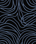 Abstract Wavy Blue Lines Rug