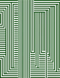 Modern Green Stripe Geometric Design Rug