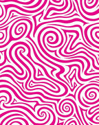 Pink White Swirling Waves Rug