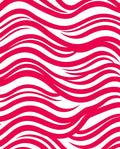 Bold Red White Flowing Waves Rug