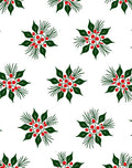 Holiday Red Green Mistletoe Wreath Rug