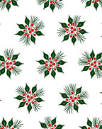 Holiday Red Green Mistletoe Wreath Rug