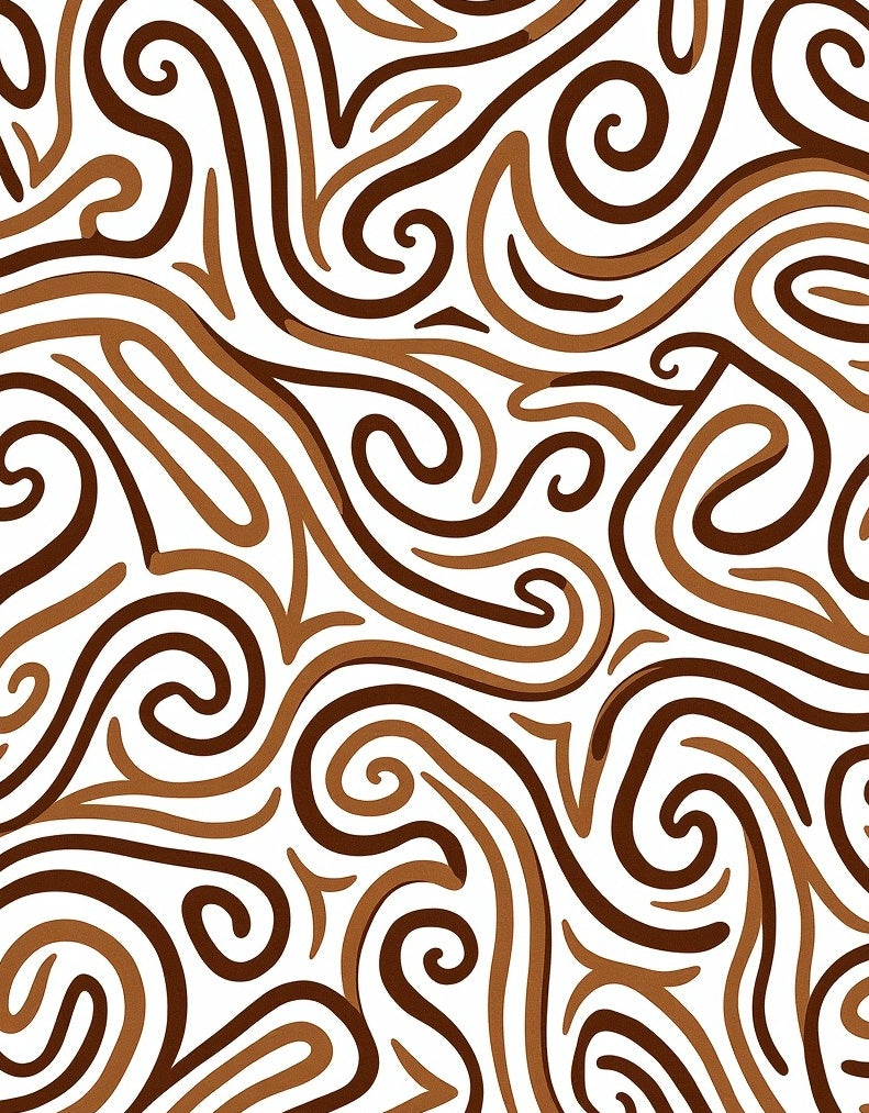 Brown Swirls Abstract Pattern Rug
