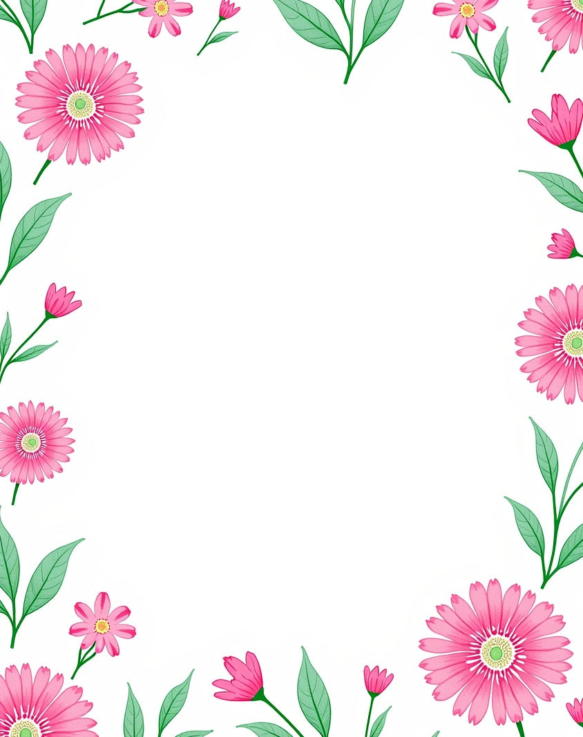 Pink Daisy Floral Pattern Rug