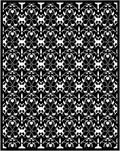 Intricate Black White Geometric Pattern Rug