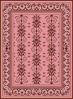 Retro Floral Scroll Pattern Rug