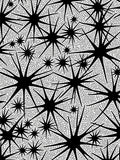 Black Starburst Patterned Abstract Rug