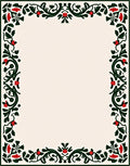 Vine and Blossom Floral Border Rug
