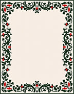 Vine and Blossom Floral Border Rug