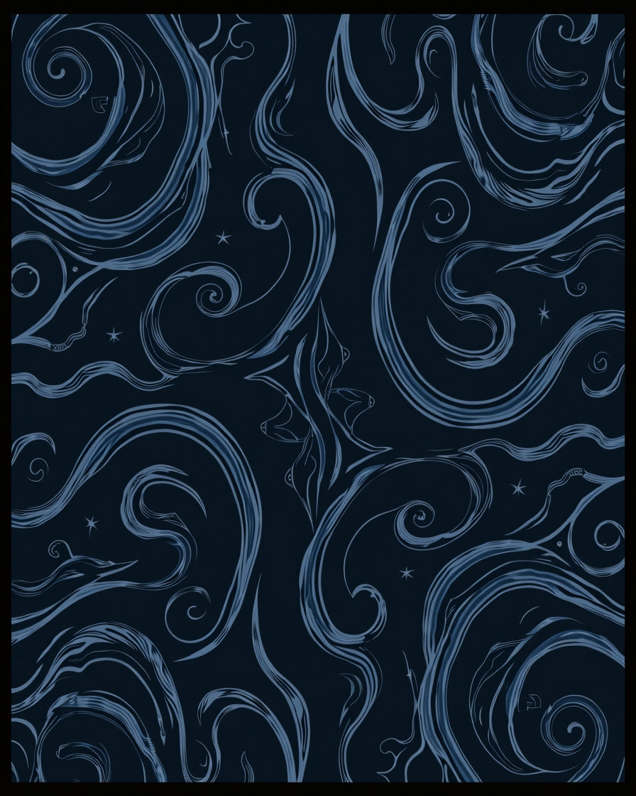 Mystical Swirls Star Pattern Rug