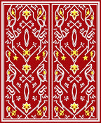 Vibrant Red Golden Star Medallion Rug