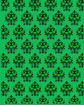 Intricate Black Green Floral Pattern Rug