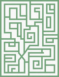 Green Maze Pattern Textile Design Rug