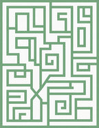 Green Maze Pattern Textile Design Rug
