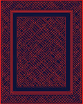 Orange Geometric Maze Pattern Rug