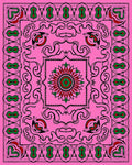 Pink Floral And Scrollwork Rug
