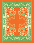 Orange Floral Nature Art Nouveau Rug