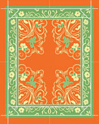 Orange Floral Nature Art Nouveau Rug