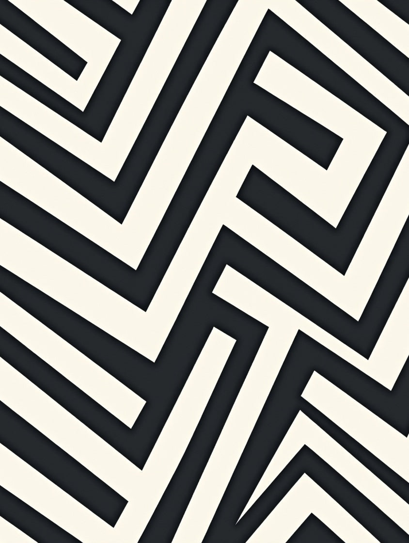 Abstract Interlocking Geometric Pattern Rug