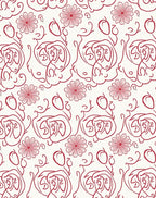 Crimson Floral Swirl Pattern Rug