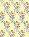 Scrolled Floral Pattern with Orchid Accents Rug