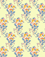 Scrolled Floral Pattern with Orchid Accents Rug