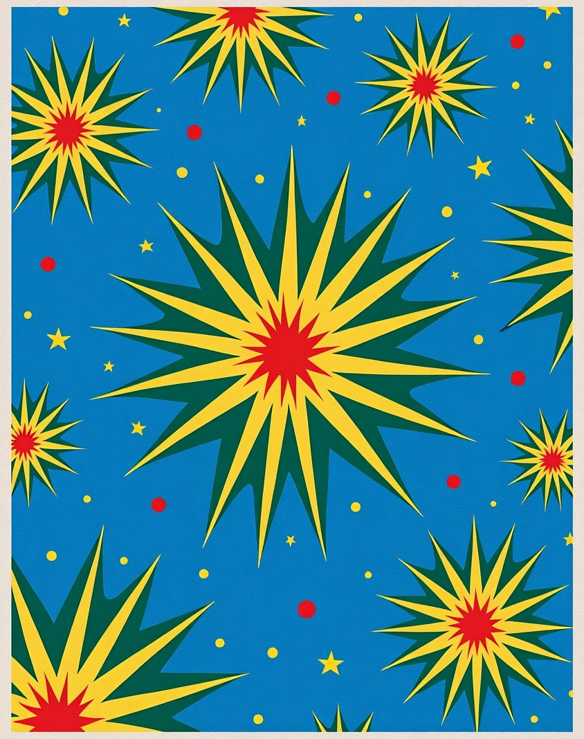 Bold Starbursts Dot Pattern Rug