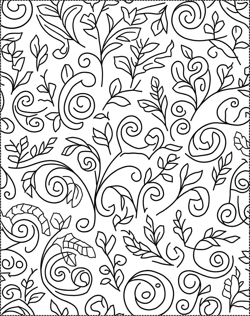 Filigree Swirl Botanical Pattern Design Rug