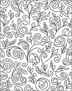 Filigree Swirl Botanical Pattern Design Rug
