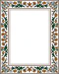 Ornate Floral Vine Border Design Rug