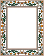 Ornate Floral Vine Border Design Rug