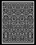 Intricate Black White Linear Pattern Rug