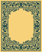 Ornate Floral Frame Design Rug