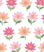 Drawn Petal Flower Pattern Rug