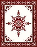 Classic Red Central Medallion Border Rug