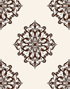 Ornate Floral Scrollwork Pattern Design Rug