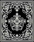 Classic Floral Damask Scrollwork Design Rug