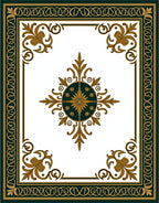 Ornate Floral Emblem Border Rug