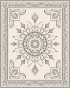 Intricate Floral Mandala Pattern Rug