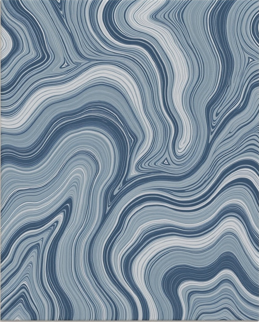Marble Swirl Blue Pattern Rug