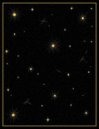 Celestial Starburst Gold Black Pattern Rug