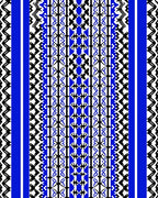 Bold Blue Geometric Tribal Pattern Rug